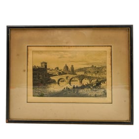 Axel Herman Haig (Swedish, 1835-1921) Antique Etching On Paper