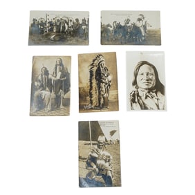 (6 Pc) Antique Native American Real Photograph Postcards