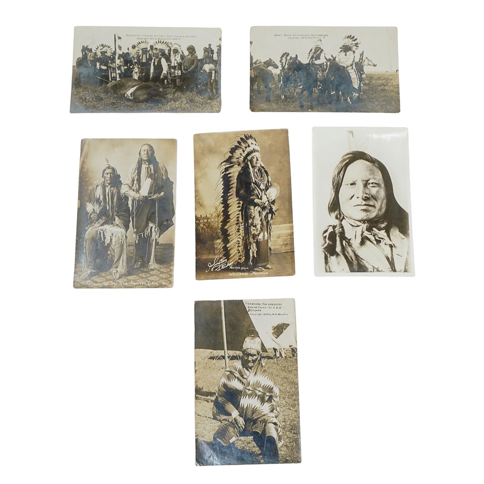 (6 Pc) Antique Native American Real Photograph Postcards (1 of 7)