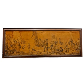 Vintage Framed Holland Scene Tapestry