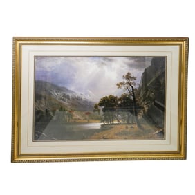 Albert Bierstadt (American, 1830-1902) Half Dome, Yosemite Valley Lithograph