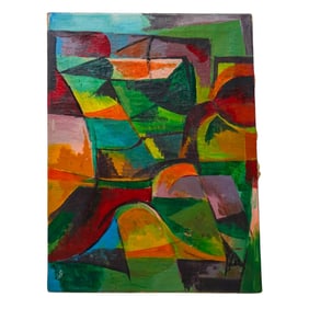 Abstract Oil On Canvas Painting