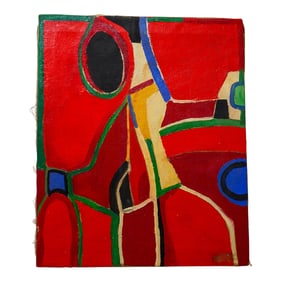 Abstract Expressionist Oil On Canvas Painting