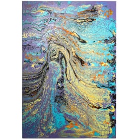Abstract Fluid Art Acrylic On Canvas Painting