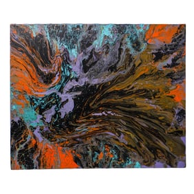 Abstract Acrylic On Canvas Fluid Art Painting