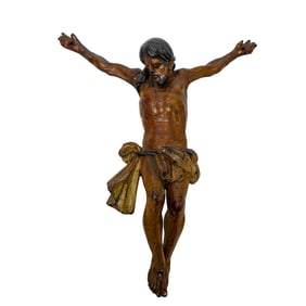 18th Century Carved Polychrome Wood Jesus