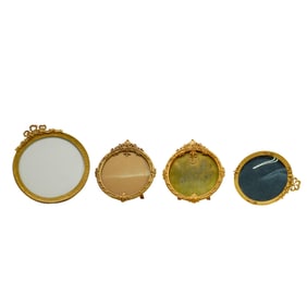 (4 pcs) French Gilt Bronze Round Frames