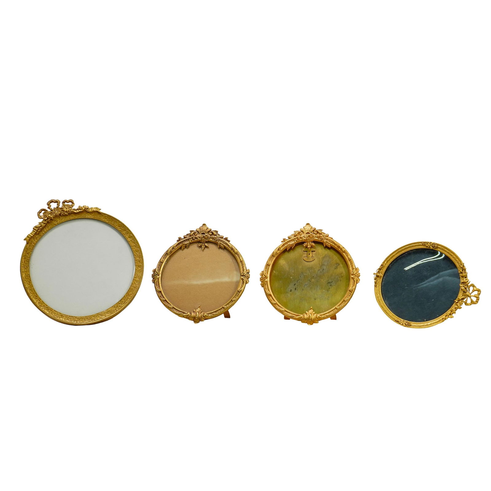 (4 pcs) French Gilt Bronze Round Frames (1 of 10)