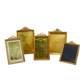 (5 pcs) French Gilt Bronze Square Frames