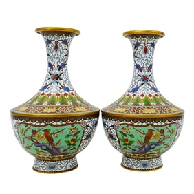 Pair Chinese Cloisonne Vases