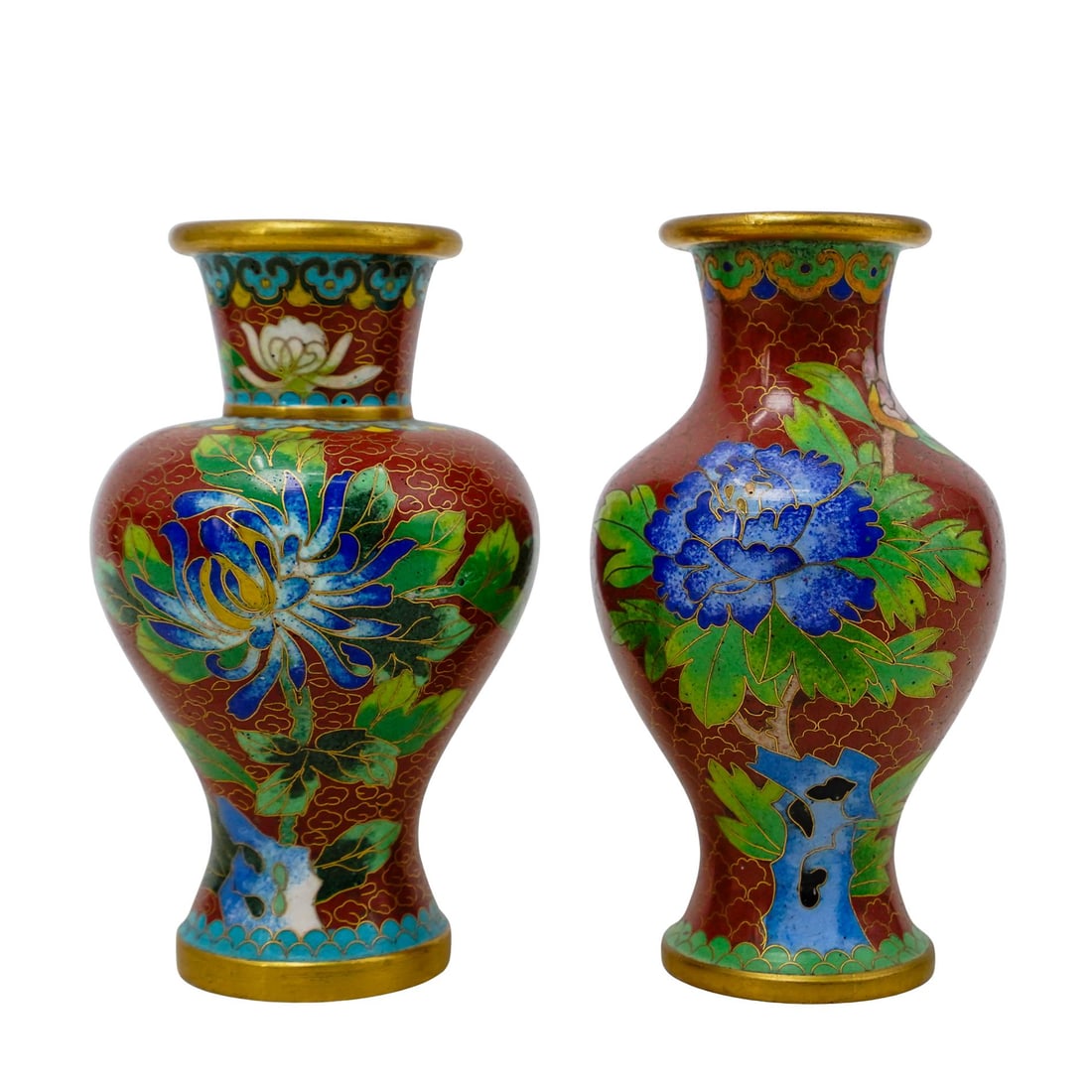 Pair Chinese Cloisonne Small Vases (1 of 8)
