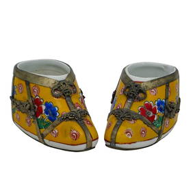 Chinese Traditional Lotus Ceramic Shoes (1 of 8)