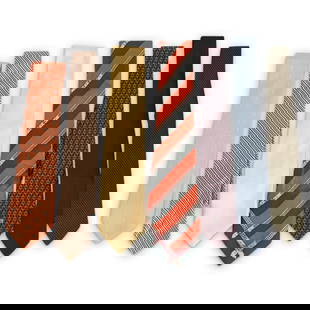 (8 Pc) Dior & Valentino Silk Tie Grouping: DESCRIPTION: (8 pc) French Designers Assorted Grouping of Silk Ties. Brands: Christian Dior, Valentino, Lancome, Chloe and Celine. Set includes: (4 Pc) "Christian Dior" Silk Pair of Ties. Each tie wit