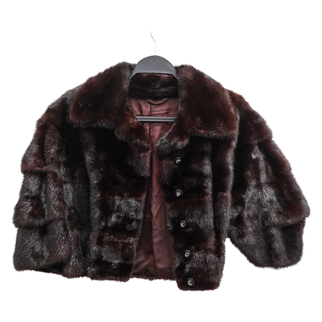 Vintage "Green Bear" Brown Fur Bolero Jacket (1 of 5)