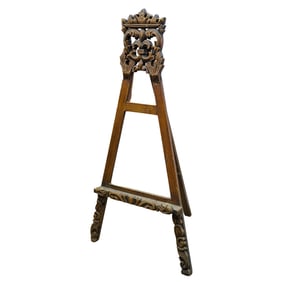 Vintage Carved Wood Large Scale Tripod Easel