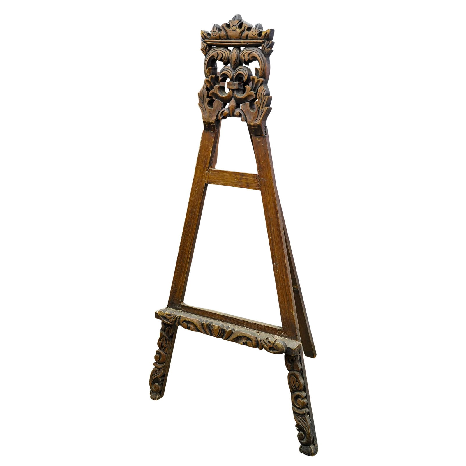 Vintage Carved Wood Large Scale Tripod Easel (1 of 4)