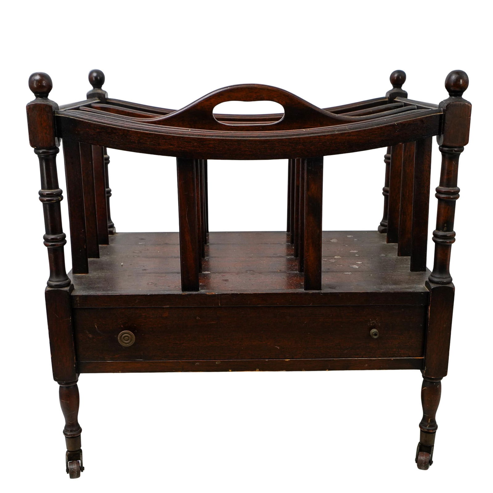 Antique English Wooden Canterbury Magazine Rack (1 of 10)