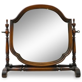 Antique American Wooden Swivel Vanity Mirror