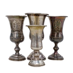 (4 pcs) Sterling Kiddush Cups