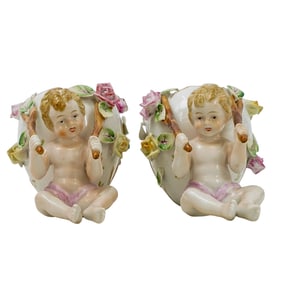 Pair of German Porcelain Cherubs