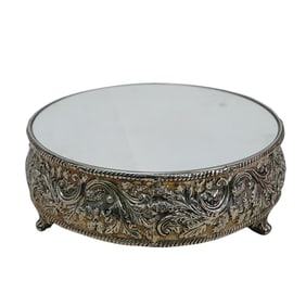 Silver Plated Footed Plateau Mirror