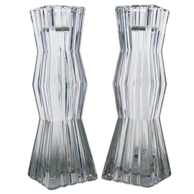 (2 pcs) Orrefors Crystal Candlesticks