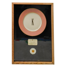 Kenilworth Club Bal Harbour Charter Member Framed Porcelain Plate