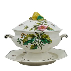 (3 pcs) Italian Ceramic Covered Dish and Platter Set