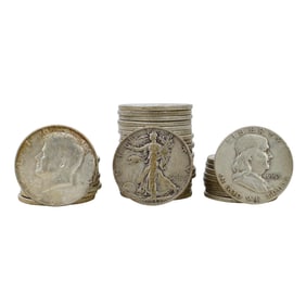 (38 pcs) 20th Century US Silver Half Dollars Coins