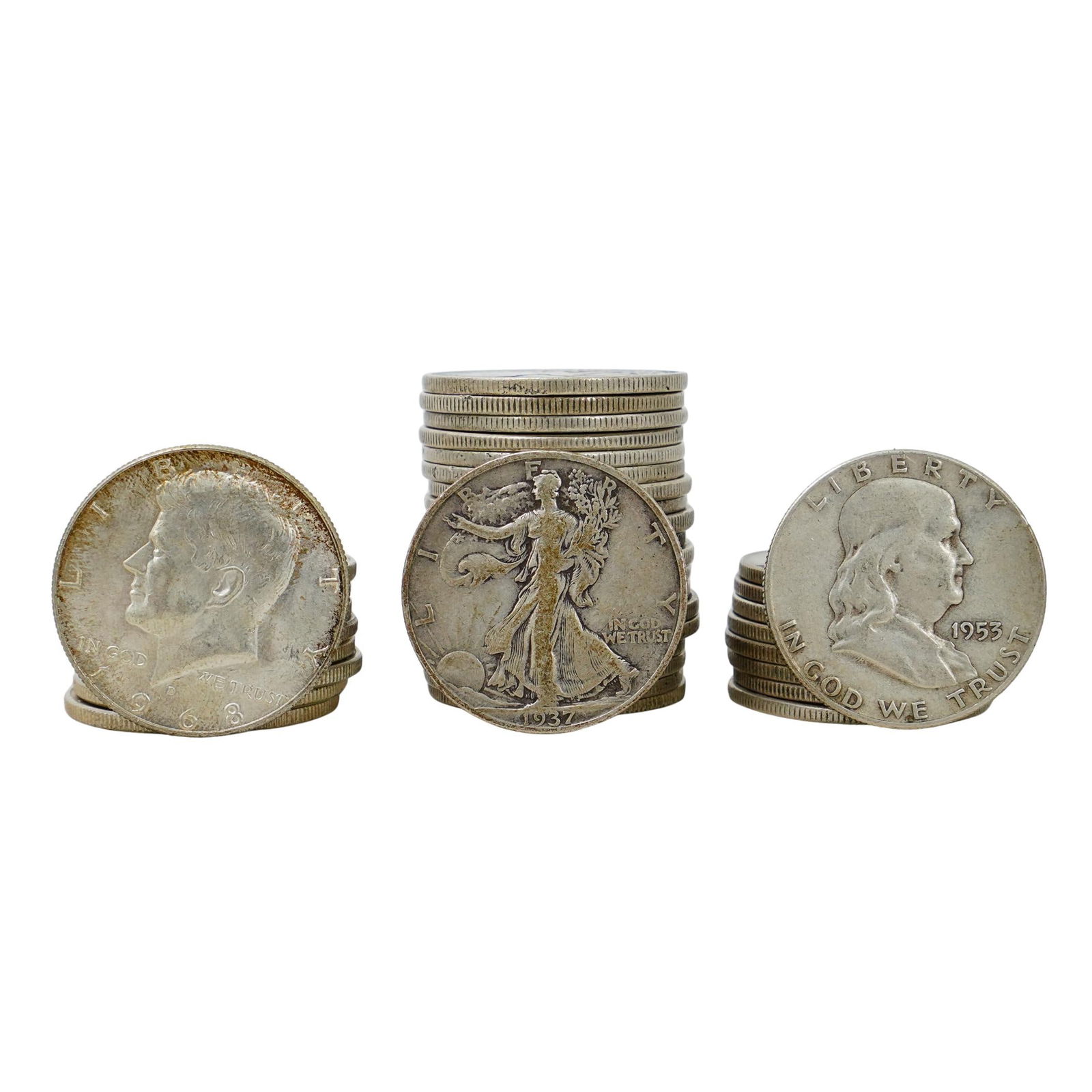 (38 pcs) 20th Century US Silver Half Dollars Coins (1 of 5)