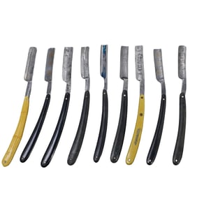 (9 pcs) 19th Century Spanish-American War Straight Shavers