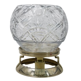 Crystal and Silver Plated Centerpiece Punch Bowl