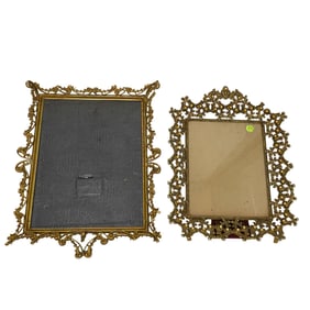(2 Pc) Vintage Mixed Metal Photo Frames