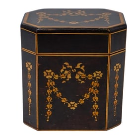 19th Century Marquetry Tea Container