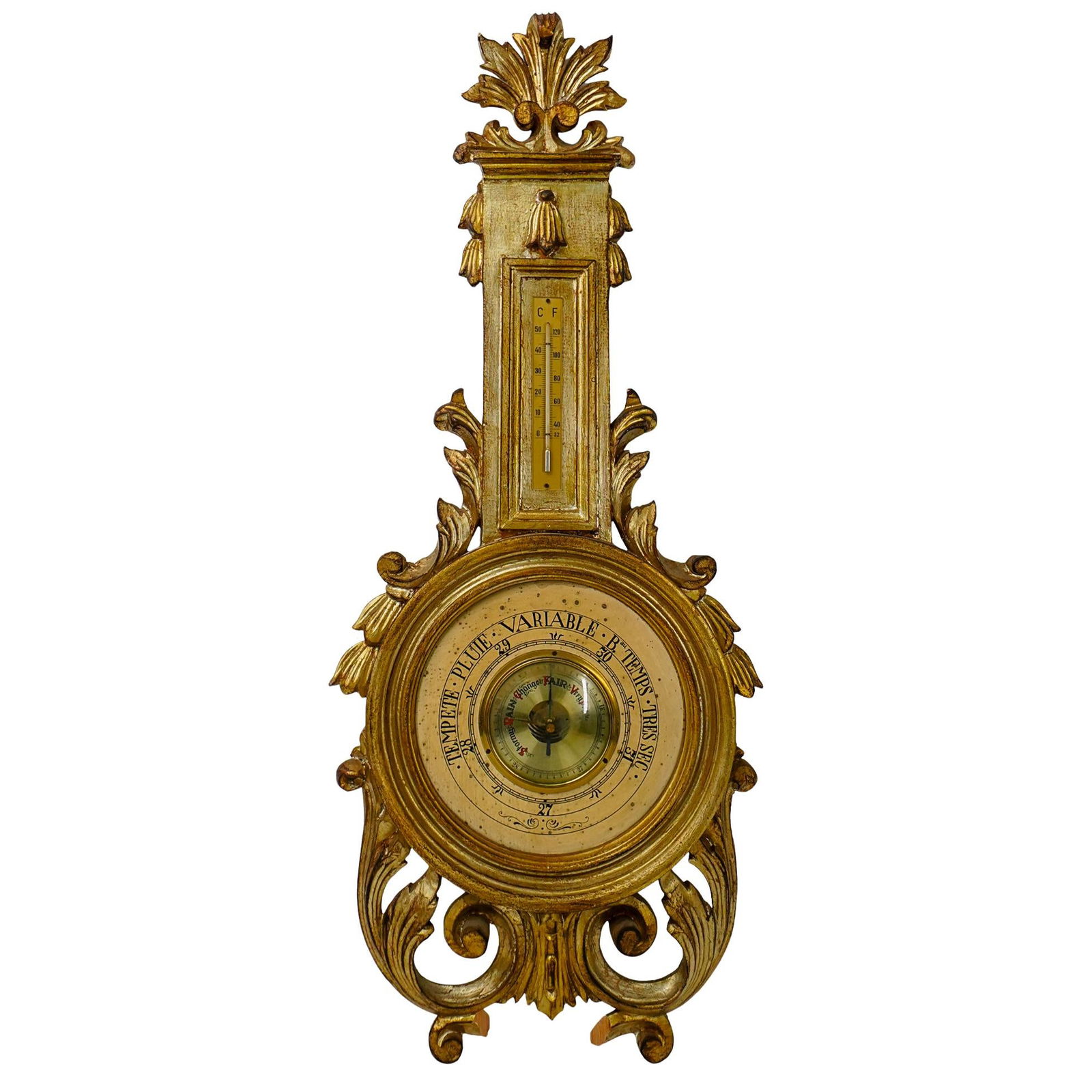 Vintage Hand Made Italian 'Florentia' Barometer Thermometer W/ Gilt Wood Frame (1 of 6)