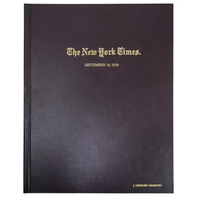 Leather Bound Sept. 18, 1929 'The New York Times' Newspaper