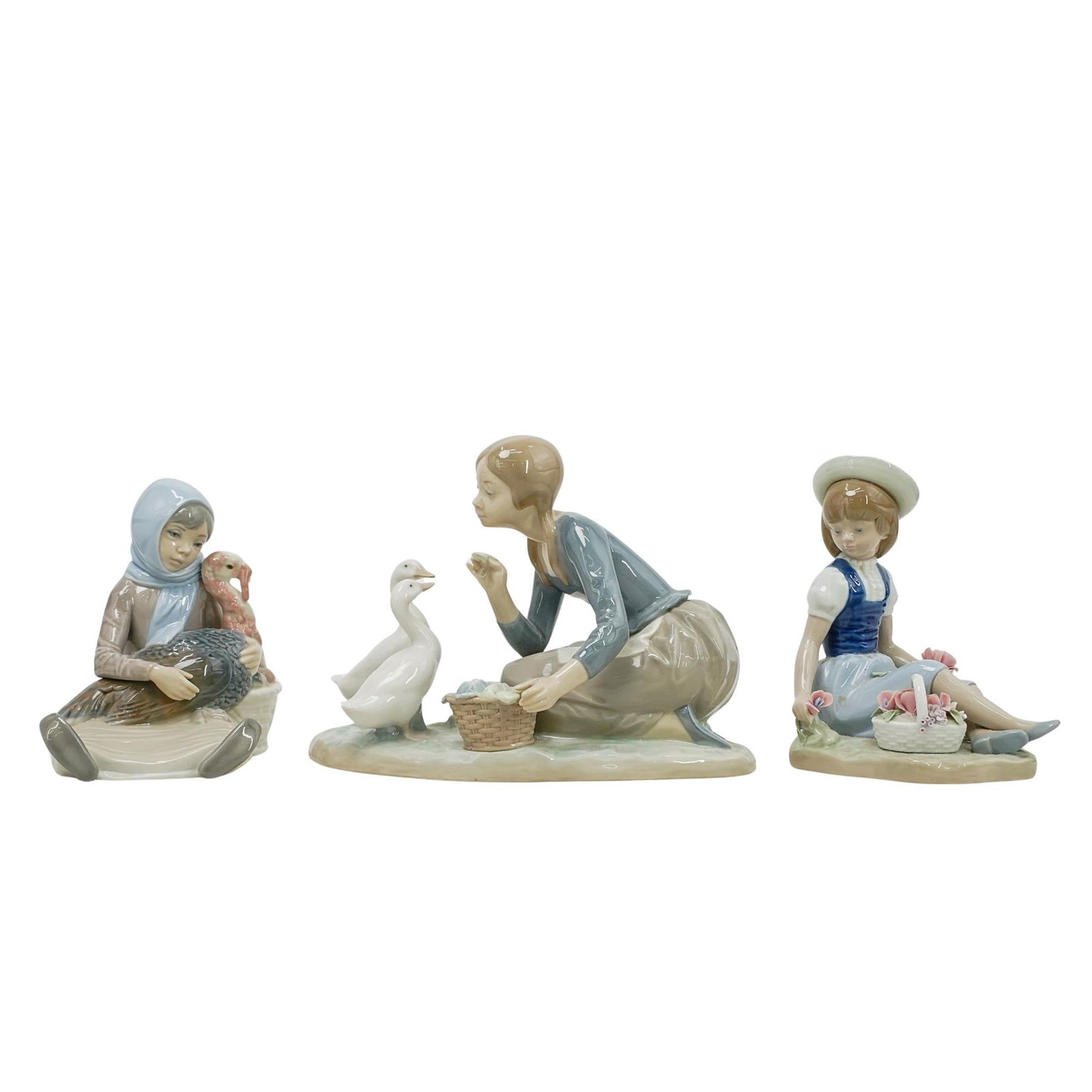 (3 Pc) Lladro Porcelain Figurines Grouping Set (1 of 14)