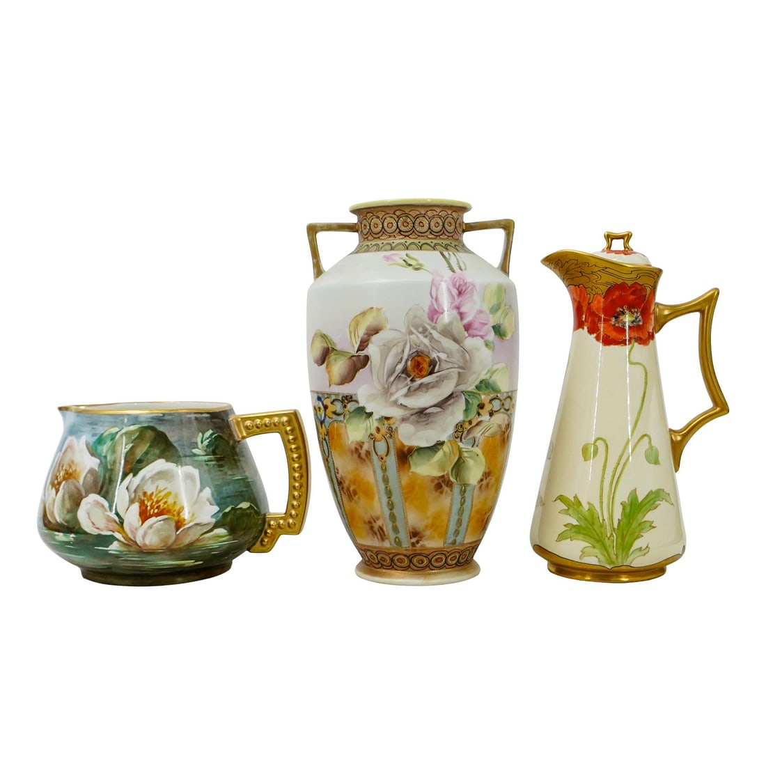 (3 pcs) Assorted Floral Porcelain Articles (1 of 19)