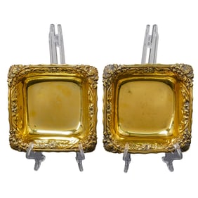 Pair Of Gorham Gilt Sterling Silver Olive Dishes