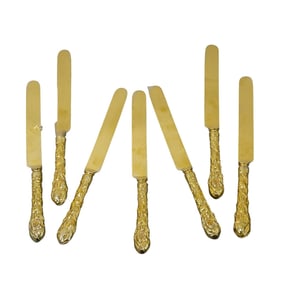(7 Pc) Gorham Gilt Sterling Silver Dinner Knives
