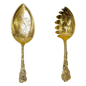 Pair Of Gorham Gilt Sterling Silver Serving Utensils