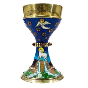 Masriera y Carreras (Spain, 1915-1985) Gilt Silver Enamel Chalice