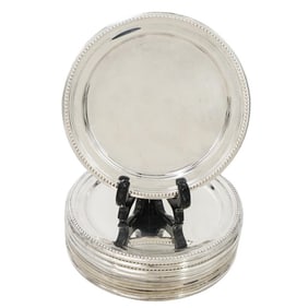 (11 Pc) Christofle Silver-plated Bread Plates with Boxes