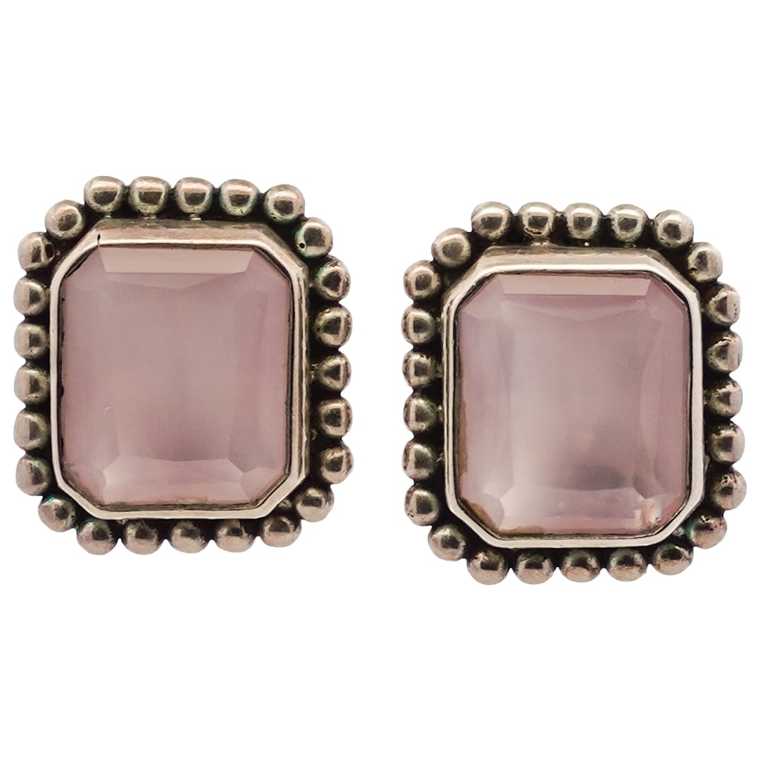Stephen Dweck Sterling Silver and Rose Quartz Earrings (1 of 3)