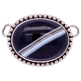 Stephen Dweck Sterling Silver and Agate Pendant