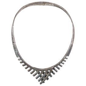 Signed Mexican Sterling Silver Collar Necklace