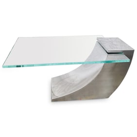 Modernist Chrome and Glass Coffee Table