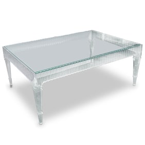Contemporary Lucite and Glass Coffee Table