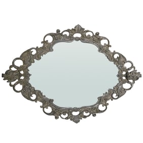 19th Century Silvered Bronze Footed Plateau Mirror