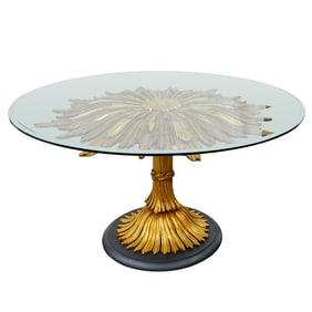 Maison Chelini Gilt Wood Sculptural Table